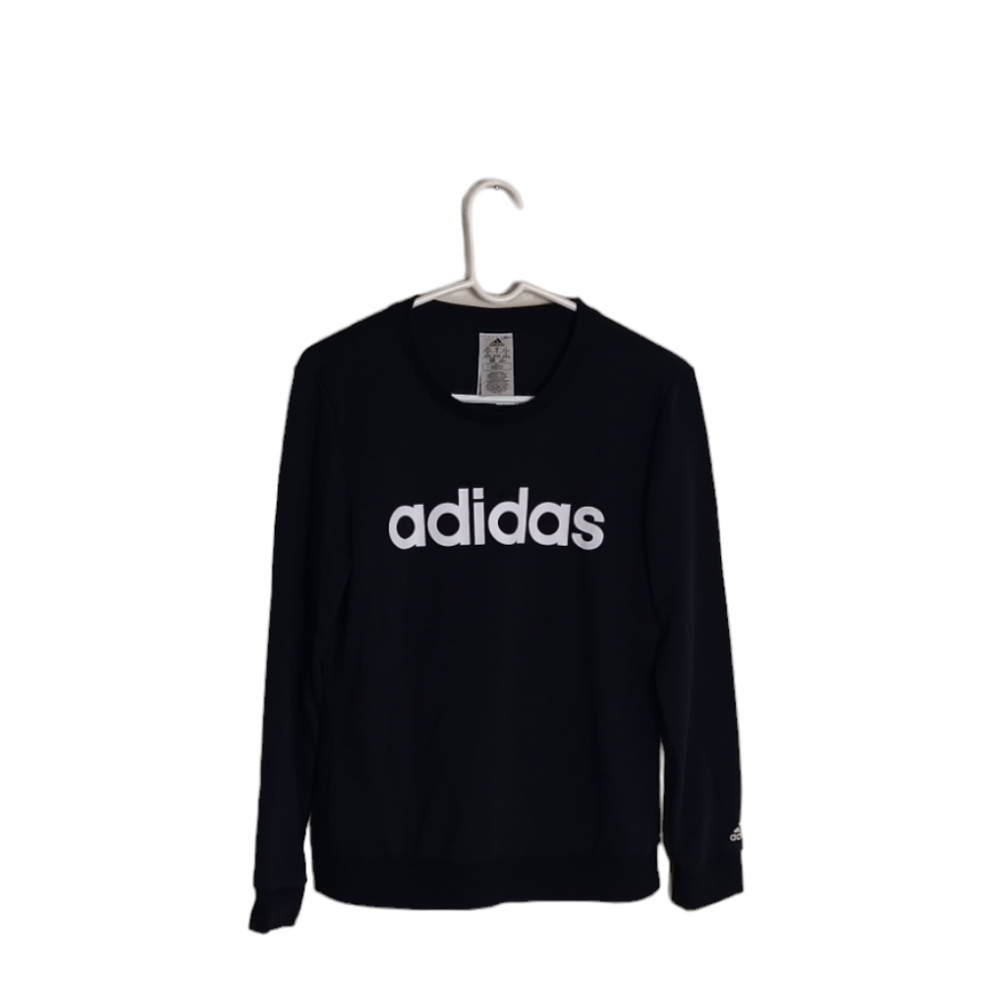Adidas Women's Navy Long Sleeve Pullover Sweatshirt With Logo. Size M